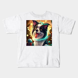 Cute Border Collie Drawing Kids T-Shirt